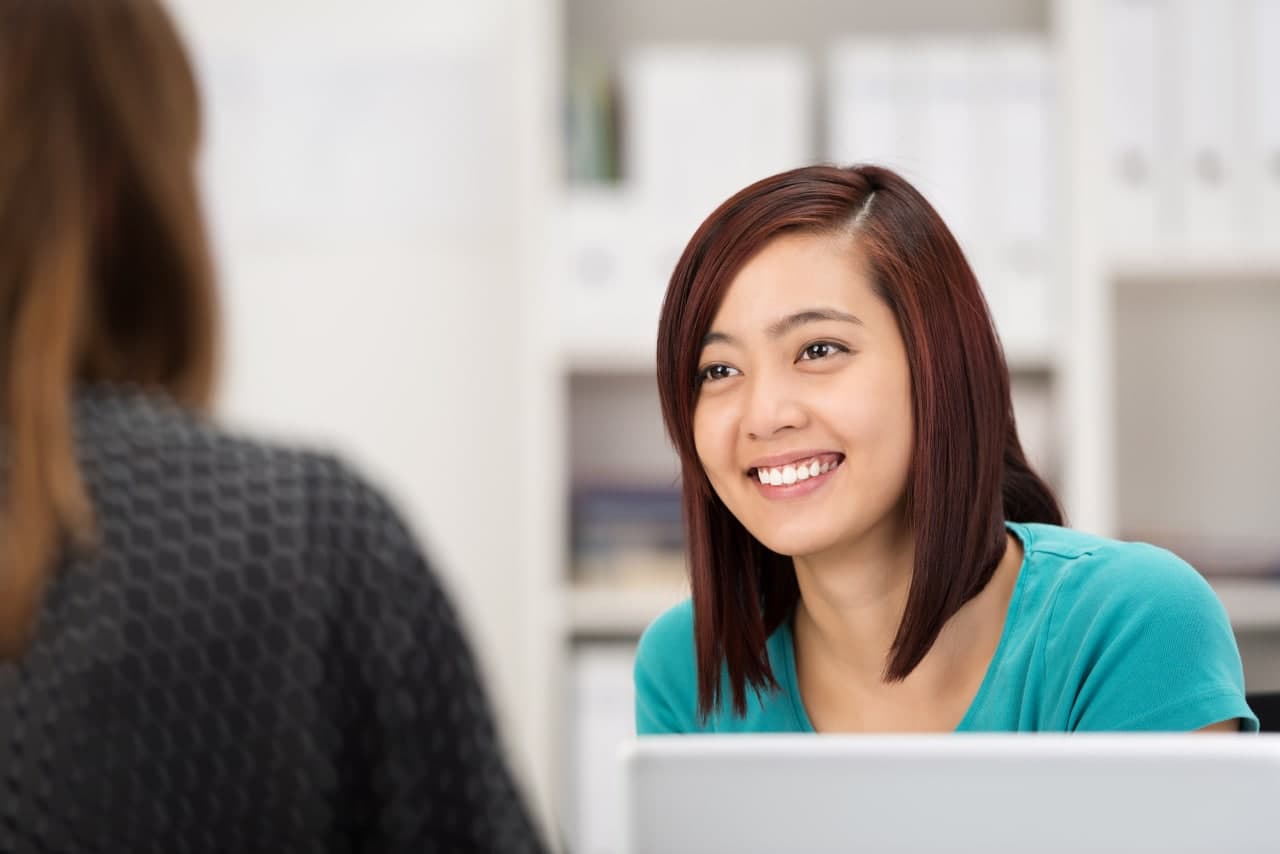 Collect Feedback from Customers at Bank Counter Desk